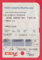 248004 / Boarding Pass - NON SMOKING CABIN - SOFIA - PRAGUE , TRAVEL CLASS , CSA Czech Airlines - Cartes D'embarquement