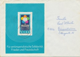 DDR 1973, Weltfestspiele Der Jugend Und Studenten Berlin Block Auf Kab.-Brief Von DRESDEN 24 Nach GUNZENHAUSEN - Lettres & Documents