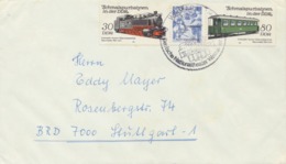 DDR 1984, Schmalspurbahnen 30 Und 80 Pf Als ZD Auf Kab.-Brief Von WEIMAR Nach STUTTGART - Lettres & Documents