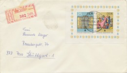 DDR 1986, Leipziger Herbstmesse Block Auf Kab.-R-Brief Von WEIMAR Nach STUTTGART - Covers & Documents