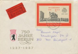 DDR 1987, 750 Jahre Berlin Auf EIL-Brief Von WEIMAR Nach STUTTGART - Briefe U. Dokumente