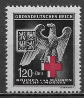 Bohemia & Moravia 1943. Scott #B21 (M) Eagle And Red Cross ** Complet Set - Unused Stamps