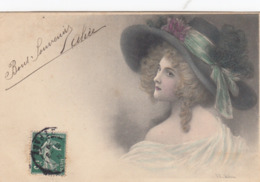 CPA (illustrateur)  Femme Chapeau ( Wichera)   ( B.bur Illust) - Wichera