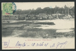 Cpa De Nossi-Bé - Affranchie Par Madagascar Oblitéré Cad Hell-ville  En Nov 1908    - Obe3297 - Briefe U. Dokumente