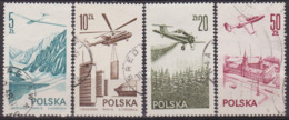 Planeur Jantar - Avion Agricole PZL -106 - POLOGNE - Hélicoptère MI-6 - TS-11 Iskra - Aéronautique - N° 55 à 58 - 1976 - Used Stamps