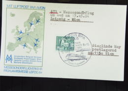 DDR: Luftpost-Karte Mit 25 Pf Zum Messe-Sonderflug OS 448 Leipzig-Wien SoSt.vom 17.3.84, Rs. Mit Eing-Stpl. Wien19.3.84 - Airmail