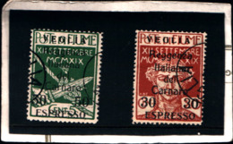 6980B) ITALIA-FIUME-Reggenza Italiana Nel Carnaro Soprastampati Veglia - ESPRESSI - 28 Novembre 1920-usati - Aegean (Carchi)