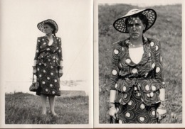 2 Photos Originales Grand-Mère Sexy & Pin-Up Sur Le Retour Mais Quelle Classe - Mode & Chapeau 1960's - Pin-up