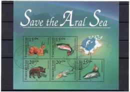 Uzbekistan 1996. Save The Aral Sea (Fauna).S/S Of 5v:15,15,20,20,25 Michel # BL.12   (oo) - Ouzbékistan