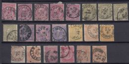 Belgium 1869/1894 Leopold II, Multiples - Interesting Cancels And Colours, Used - 1869-1883 Leopoldo II