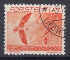 Liechtenstein 1939 Airmail Animals Birds Mi#174 Used - Gebruikt