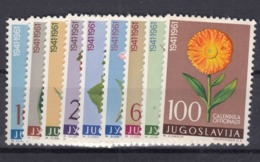 Yugoslavia Republic 1961 Flowers Flora Mi#943-951 Mint Never Hinged - Unused Stamps
