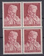 Yugoslavia Republic 1953 Nikola Tesla Mi#712 Mint Never Hinged Piece Of Four - Unused Stamps