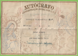 História Postal - Filatelia - Philately - Philatélie - Serviço Telegráfico - Autógrafo - Natal - Noel - Christmas - CTT - Covers & Documents