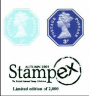 GREAT BRITAIN 1974/2005 Octagon IMPERF. 1p/3p OVPT:Stampex (postally Valid) [PRINT:2000] - Sheets, Plate Blocks & Multiples