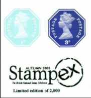 GREAT BRITAIN 1974/2005 Octagon IMPERF. 1p/3p OVPT:Stampex (postally Valid) [PRINT:2000] - Feuilles, Planches  Et Multiples