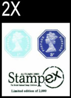 GREAT BRITAIN 1974/2005 Octagon IMPERF. 1p/3p OVPT:Stampex (postally Valid) [PRINT:2000] BULK:2x - Ganze Bögen & Platten