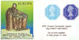 GREAT BRITAIN 1974/2005 Octagon IMPERF. 1p/3p EUROPA Churchill OVPT:Tsunami Sheetlet (postally Valid) [PRINT:250] - Imperforados