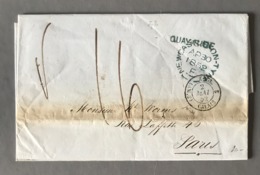 Grande-Bretagne, Lettre De Newcastel Pour Paris, Griffe QUAY-SIDE + ANGL. C (AM.2) CALAIS - (W1337) - Postmark Collection