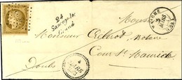 PC 2800 / N° 1 Bistre-brun Belles Marges Càd T 15 MAICHE (24) Cursive 24 Sancey-le / Grand Dateur B 1853 Sur Lettre Légè - 1849-1850 Cérès