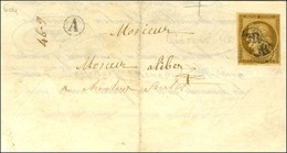 OR (2 Frappes) / N° 1 Bistre Brun Sur Lettre Avec Texte Du Juge De Paix Du Canton Du Touvet. - TB. - R. - 1849-1850 Ceres