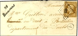 PC 435 / N° 9 Cursive 24 / Bonnevaux B Rur A Sur Lettre Locale Pour Pontarlier, Au Verso Càd D'arrivée T 13. - TB / SUP. - 1852 Louis-Napoléon