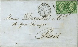 Grille / N° 12 (2) Leg Def Càd LETTRE AFFie DE PARIS POUR PARIS Sur Lettre Locale. 1855. - TB. - R. - 1853-1860 Napoléon III