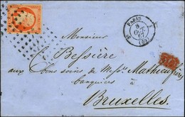 Rouleau De Gros Points / N° 16 Càd PARIS (60) Sur Lettre Pour Bruxelles. 1857. - TB / SUP. - 1853-1860 Napoléon III.