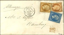 Rouleau De Pointillés / N° 21 + 22 + 23 Càd PARIS (60) Sur Lettre Pour Hambourg. 1865. - TB / SUP. - 1862 Napoléon III