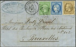 GC 2964 / N° 20 + 30 + 60 Càd T 17 PONTARLIER (24) Sur Lettre 2 Ports Pour Bruxelles. 1872. - TB. - 1863-1870 Napoléon III Con Laureles