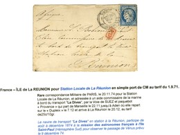 Etoile 25 / N° 60 Càd PARIS / R. SERPENTE Sur Lettre Adressée Au Tarif De Militaire à Bord De La Dives En Station à La R - 1871-1875 Cérès