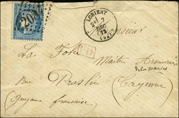 GC 2084 / N° 60 Càd T 16 LORIENT (54) Sur Lettre Adressée Au Tarif De Militaire à Cayenne. 1872. - TB. - 1871-1875 Cérès