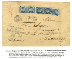 GC 3568 / N° 60 (5) Càd T 17 ST DENIS-S-SEINE (60) Sur Lettre Insuffisamment Affranchie Au 4ème échelon (40g) Pour Bruxe - 1871-1875 Cérès
