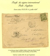 Càd CALAIS / N° 82 Sur Lettre 4 Ports Pour Bombay. 1894. - TB. - R. - 1876-1878 Sage (Tipo I)