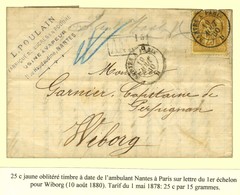 Càd NANTES A PARIS / N° 92 Sur Lettre Pour Wiborg (Finlande). 1880. - TB / SUP. - 1876-1878 Sage (Typ I)
