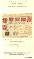 Càd AMIENS Q. DE LA GARE / SOMME / N° 97 + 98 (6) Sur Lettre Chargée 4 Ports Pour Londres Avec VD 3000F. Les Lettres Cha - 1876-1878 Sage (Type I)