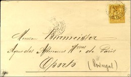 Càd D'essai PARIS / PL. DE LA BOURSE Type 4 / N° 92 Sur Lettre Pour Porto (Portugal). 1881. - TB / SUP. - 1876-1878 Sage (Tipo I)