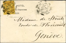 Càd D'essai PARIS / PL. DE LA BOURSE Type 6 / N° 92 Sur Lettre Pour Genève. 1881. - TB / SUP. - 1876-1878 Sage (Tipo I)