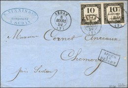 Càd T 15 SEDAN (7) / Timbre-taxe N° 1 (paire) + Cachet APRÈS / LE / DÉPART Sur Lettre En Double Port Local. Combinaison  - 1859-1959 Cartas & Documentos