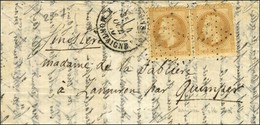 Etoile 9 / N° 28 (2) Càd PARIS / R. MONTAIGNE 4 OCT. 70 Sur Lettre Pour Quimper. Au Verso, Càd D'arrivée 16 OCT. 70. L'A - War 1870