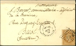 GC 432 / N° 28 Càd PARIS / BELLEVILLE 19 OCT. 70 Sur Carte Pour Brest Sans Càd D'arrivée. LE GARIBALDI Probable. - TB. - Krieg 1870