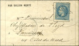 Etoile / N° 29 Càd PARIS (60) 26 OCT. 70 Sur Lettre PAR BALLON MONTE Pour Lannion. Au Verso, Càd D'arrivée 2 NOV. 70. LE - Oorlog 1870