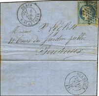 Etoile 21 / N° 37 Càd PARIS / R. St ANTOINE 6 NOV. 70 Sur Lettre Pour Bordeaux, Au Verso Càd D'arrivée 10 NOV. 70. LE GI - Guerra De 1870