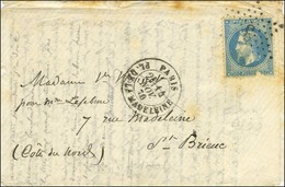Etoile 3 / N° 29 (def) Càd PARIS / PL. DE LA MADELEINE 14 NOV. 70 Sur Lettre Pour St Brieuc. Au Verso, Càd D'arrivée 27  - War 1870