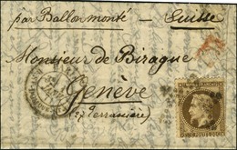 Etoile 20 / N° 30 Càd PARIS / R. St DOMque St Gn 58 1 JANV. 71 Sur Lettre Pour Genève, Au Verso Càd D'arrivée 15 JANV. 7 - War 1870