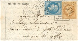 Losange A.F.H / N° 28 + 29 Càd ARMEE FRANCAISE / H 2 JANV. 71 Sur Lettre Pour La Belgique. Càd D'arrivée BRUXELLES 13 JA - War 1870