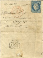 Losange AFF Rouge / N° 37 (def) Càd Rouge ARMEE FRANCAISE / F  11 JANV. 71 Sur Lettre Pour Angers. Au Verso, Rare Cachet - Guerra Del 1870