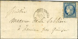 Etoile 37 / N° 37 Càd PARIS / BT MALESHERBES 29 JANV. 71 Sur Lettre Pour Quimper. Au Verso, Càd D'arrivée 17 FEVR. 71. - - Krieg 1870