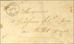 Cachet Bleu POSTES / 1871 / EPINAL Sur Lettre Avec Texte Daté De Deyvillers Adressée En Franchise Le 12 Janvier 1871 Au  - Lettres & Documents