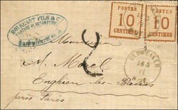 Càd GEBWEILER 16 / 5 / 71 / Als N° 5 (2) Sur Lettre Pour M. Morel (passeur) Enghien Les Bains, Taxe Tampon 2, Au Verso C - War 1870